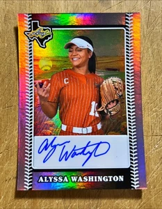 2024 Leaf Lone Star Softball Women Sport Texas AUTO /180 Alyssa Washington QTY - Picture 1 of 2
