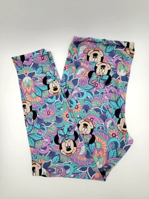 Leggings Lularoe altos y curvilíneos Disney Minnie Mouse para mujer azul lavanda verde Foto 1 de 4