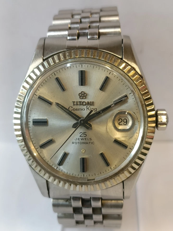 TITONI COSMO KING 25J ROTOMATIC SILVER DIAL SWISS MEN'S WORKING CONDITION - Image 1 of 4