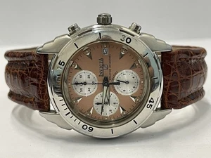 INVICTA CHRONOGRAPH SALMON DIAL UOMO QUARTZ PERFETTAMENTE FUNZIONANTE - Picture 1 of 7