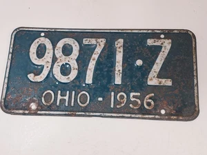 VINTAGE 1956 Ohio License Plate # 9871-Z - Picture 1 of 5