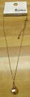New 17.5" FOREVER 21 gold tone amber brown color cubic zirconia pendant necklace