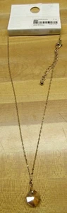 New 17.5" FOREVER 21 gold tone amber brown color cubic zirconia pendant necklace - Picture 1 of 2