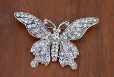 Lovely Lee Angel Pave Rhinestone Butterfly Statement Pin Brooch
