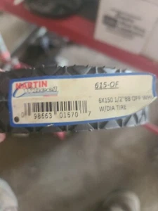 6x1.50 Diamond Tread Steel Wheel - 1/2" Center Hole - Martin Wheel 615-OF - Picture 1 of 3
