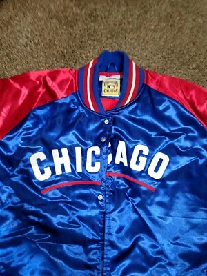 Mitchell & Ness Chicago Cubs Blue/Red Satin Snap Up Jacket 3xl - Image 1 of 4