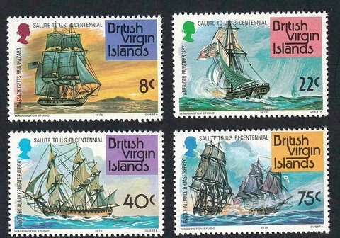 EDSROOM-O6365 Virgin Islands 309-312 MNH American Bicentennial Ships Cover