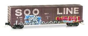 Z Scale Soo Line 50' Ribside Box Car Weathered Micro-Trains Line MTL# 511 44 150 - Picture 1 of 5