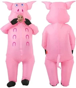 Inflatable Pig Costume Halloween Costume Fancy Dress Pink Pig Costume Adult - Picture 1 of 6