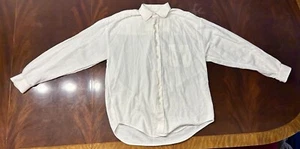 Le Collezioni Structure Men's Buttoned Shirt L Ivory Linen - Picture 1 of 17