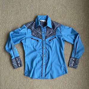 Avante West Women’s Vintage Western Turquoise Pearl Snap Cowboy Shirt SZ 9/10