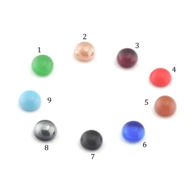 25 pcs Cabochons Czech Glass Round 4mm Flat Back Multi Color CAB129-10 No Hole - Image 1 of 3