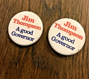 2 Jim Johnson A Good Governor Illinois PinBack Button Political Pin Vintage J1 - Picture 1 of 5