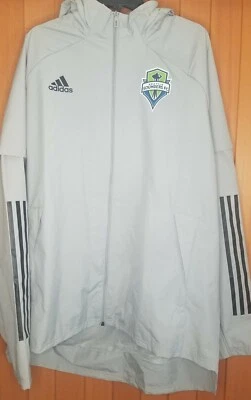 Adidas Seattle Sounders MLS AeroReady Hoodie  Rain Jacket Men's Size XL New - Image 1 of 4