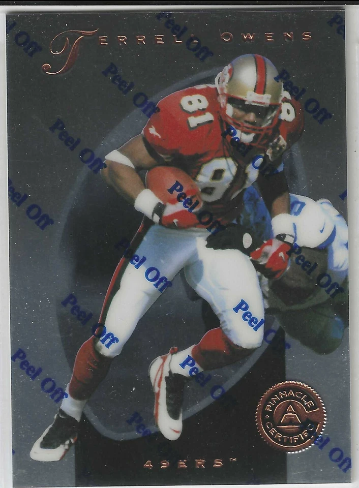 1997 Pinnacle Certified #27 Terrell Owens HOF San Francisco 49ers Chatanooga - Image 1 of 1