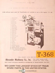 Traub N.R. 1981 Parts & Illustations Manual 1981 - Picture 1 of 1