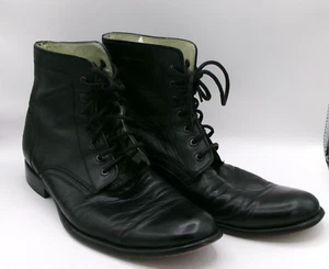 Schwarze Leder Herren Stiefel Gr. 11,5 D Schnürsenkel hochwertiges Leder sehr guter Zustand! - Bild 1 von 5