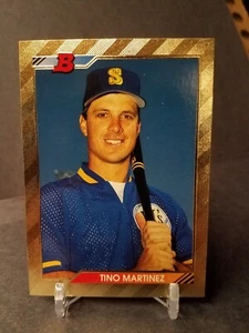 1992 Bowman Baseball Card Gold Foil Tino Martinez Seattle Mariners #626 Nice! - Picture 1 of 3