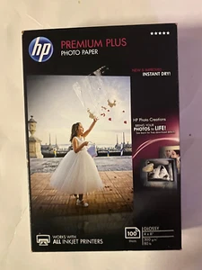**NOWY** Papier fotograficzny HP Premium Plus, błyszczący, 4x6, 100 sztuk - Zdjęcie 1 z 2
