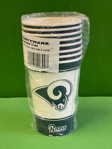 NFL Los Angeles Rams Set of 8 16 oz Disposable Party Paper Cups NWT - Picture 1 of 2