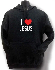 NUEVO JERSEY CON CAPUCHA DE LANA BIBLIA IMPRESO I LOVE JUSUS CHRISTIAN GOD LOVE BIBLIA PARA HOMBRE - Imagen 1 de 11