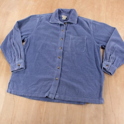vtg LL BEAN thick wide wale corduroy chore work shirt jacket MEDIUM tag qt22 - Image 1 of 4