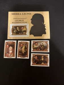 4 Sierra Leone Singles & 1 Souvenir Sheet MNH British Colony Stamps- Lot A-79698 - Picture 1 of 1
