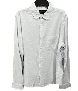 Saks Fifth Avenue Shirt Mens Linen Blend S Blue Party Wedding Vacation Preppy - Picture 1 of 6