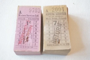 Riviera Services Ltd Mylor Falmouth Block of Unused Bus Ticket x2 - Picture 1 of 3