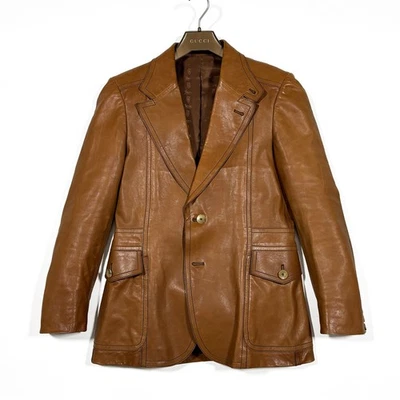 Chaqueta Blazer GUCCI Tom Ford Era Para Hombre Cuero Tabaco Talla 50 Foto 1 de 4