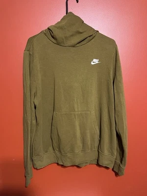 Sudadera con Capucha Nike XL Mujer Cuello Embudo Verde Oliva NSW Club Pullover Foto 1 de 4