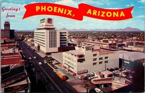 North Central Ave Phoenix Arizona AZ Unp Chrome Postkarte - Bild 1 von 2