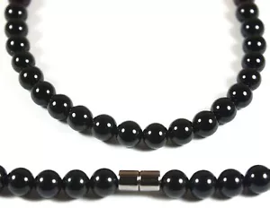 Indestructible Black Onyx Necklace 6-18mm With Magnet Clasp 19/24/30 inches - Picture 1 of 1
