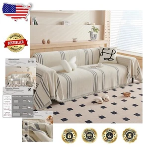 Soft Reversible Sofa Cover for Pets - 71"x134" Chenille Slipcover in Light Grey - Picture 1 of 9