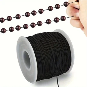 Cordoncino Elastico Tondo Nero 1mm/1,5mm/2mm/2,5mm Elastico Perline per Artigianato - Foto 1 di 13