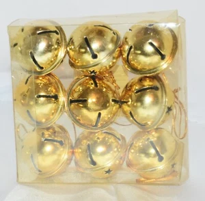 9 Gold tone Bells for your Christmas Crafts Bells or Ornaments - Picture 1 of 4