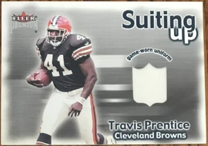 2001 Fleer Premium Suiting Up Jerseys Travis Prentice #17 Cleveland Browns - Picture 1 of 2