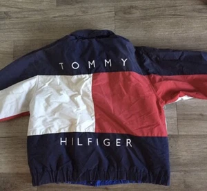 BIG FLAG Vintage RARE Reversible Tommy Hilfiger Jacket Large - Picture 1 of 4