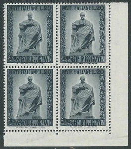 1949 ITALIA GIUSEPPE MAZZINI QUARTINA LUSSO MNH ** - JUL26-7 - Foto 1 di 1