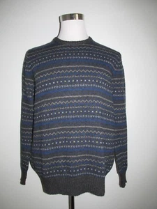 Eddie Bauer Mens Size L Nordic Fairisle Print Wool Blend Crewneck Sweater  - Foto 1 di 11