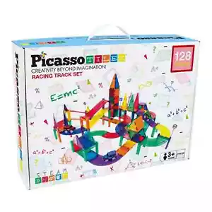 Picasso Tiles Magnetic Race Track 128-Piece Building Set - STEM Toy - Picture 1 of 4
