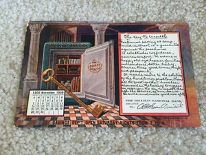 Decatur IL-1 Cent Postcard Millikin National Bank  Nov, 1909 Calendar FREE SHIP - Picture 1 of 5