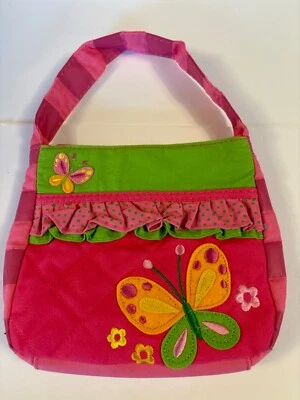 Stephen Joseph Child's Butterfly appliquéd pink  purse - Image 1 of 3