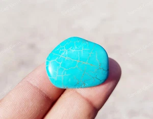 48 CT 100% Arizona Natural Blue Turquoise Cabochon Loose Gemstone - Picture 1 of 5