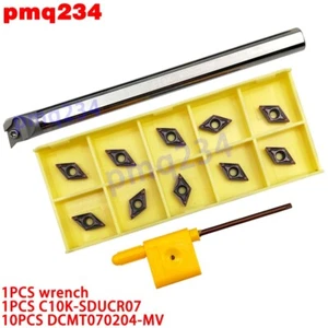 C10K-SDUCR07 Portautensili per Tornitura +10PCS DCMT070204-MV DCMT21.51 Inserti per Tornitura - Foto 1 di 6