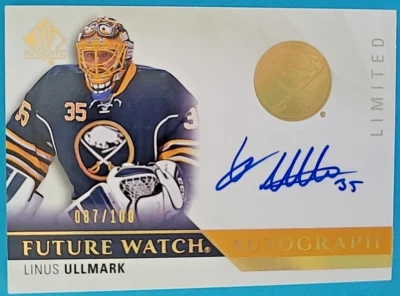 2015-16 Linus Ullmark SP Authentic #273 Future Watch Limited Rookie RC Auto /100 - Image 1 of 4