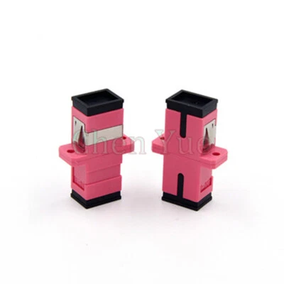 50pcs Fiber Optic SC Adapter MM OM4 Magenta ftth Simplex Pink SC UPC Coupler   - Image 1 of 4