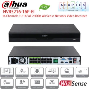Dahua 16CH POE NVR NVR5216-16P-EI 32MP 2HDD WizSense AcuPick ANPR ePOE 384Mbps - Picture 1 of 13