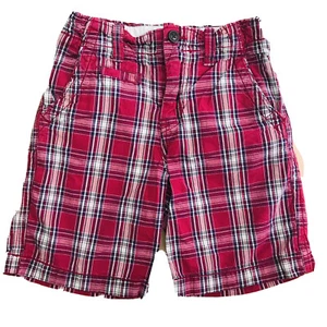 GAP Kids Boys Red Plaid Shorts Size 7 Adjustable Waist - Picture 1 of 5