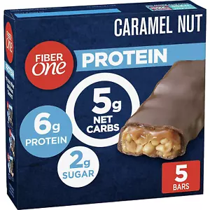 Chewy Protein Bars, Caramel Nut, Protein Snacks, 1.17 Oz, 5 Ct - Picture 1 of 12